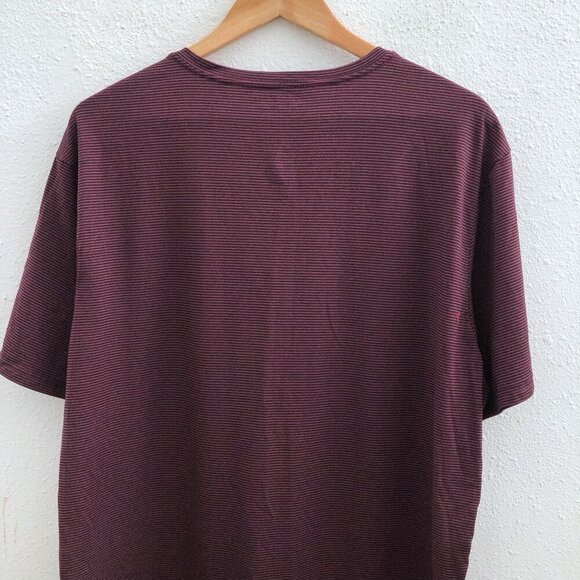01.ALGO V-Neck Short Sleeves Striped T-Shirt Size XL - Picture 3 of 8